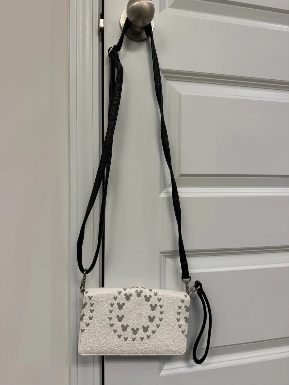 Disney Women's White Crossbody Bag with Black Strap